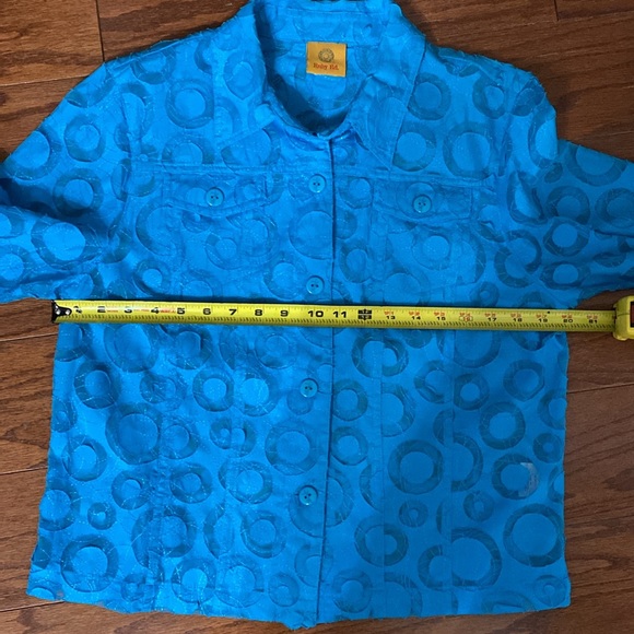 Ruby Rd. Blue button down blouse Size medium - Picture 8 of 10